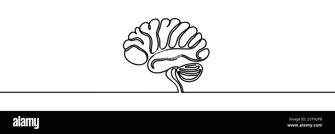 Human Brain line drawn Icon symbol vector illustration isolated on ...