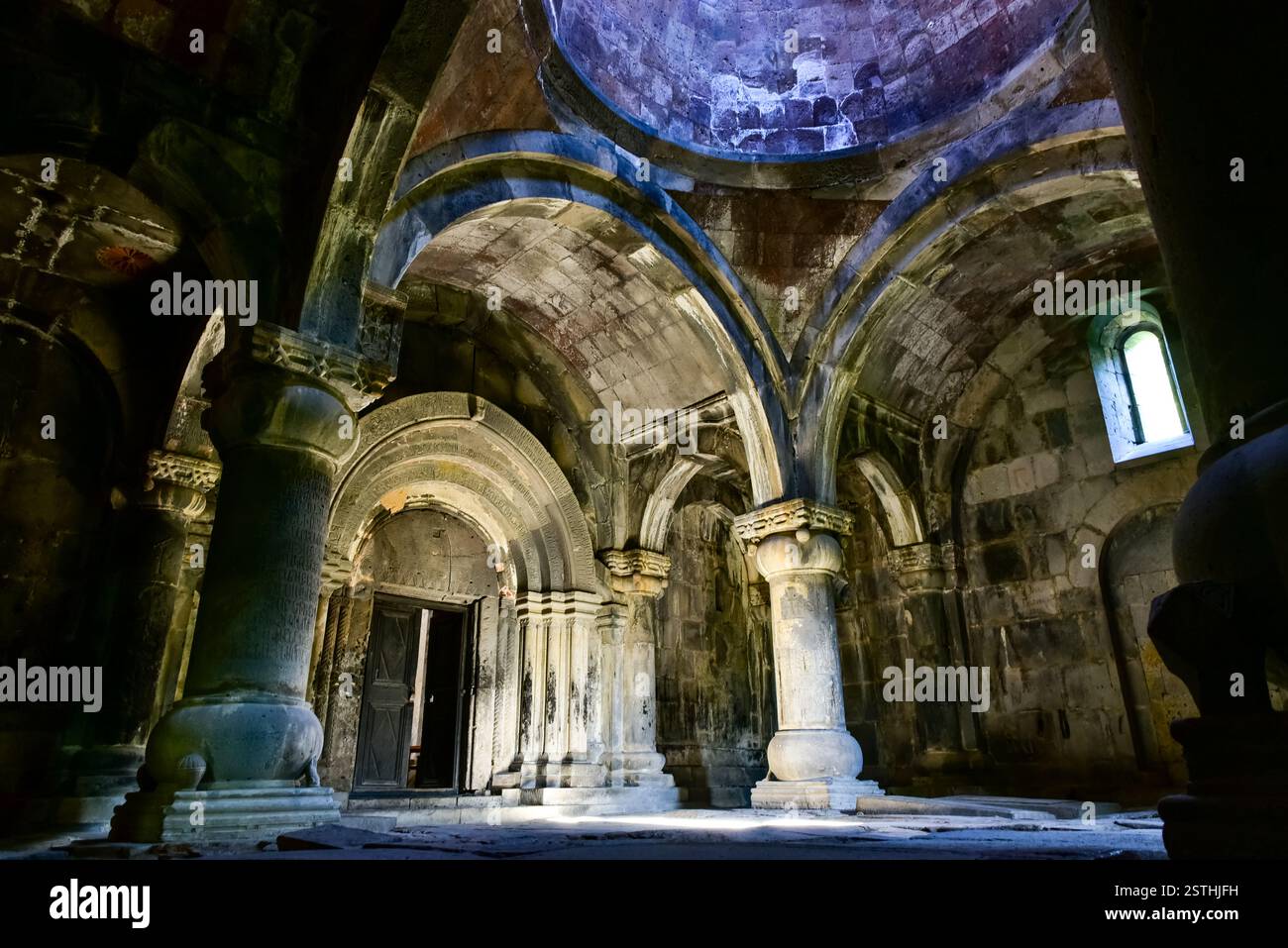 Sun beams seeping into the interior of the 10th Century Sanahin ...