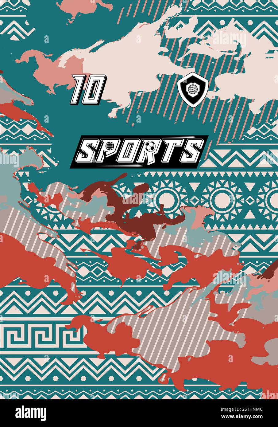 Esports Abstract Pattern Sports Jersey Design Modern Athletic Wear Soccer Basketball Football ...