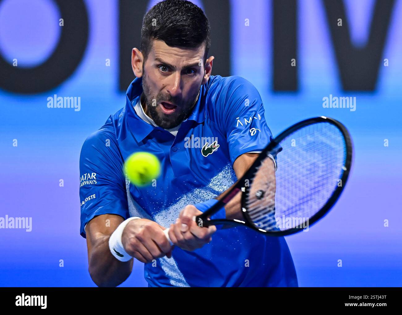 (250219) DOHA, Feb. 19, 2025 (Xinhua) Novak Djokovic of Serbia