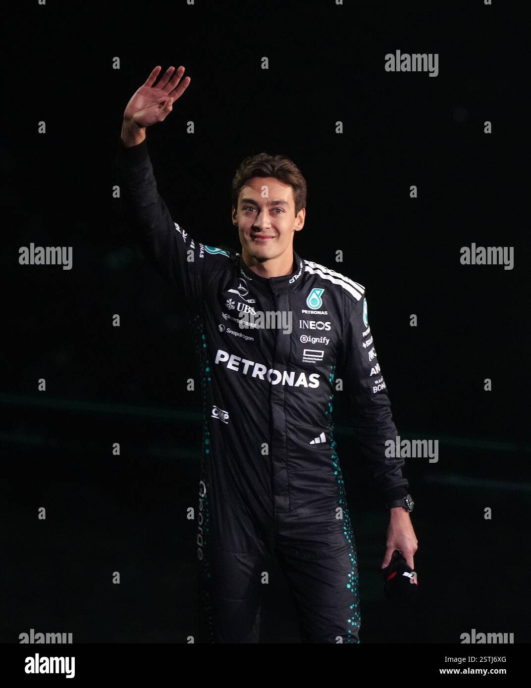 Russell Driver Mercedes driver George Russell during the F1 75 Live launch event at ...