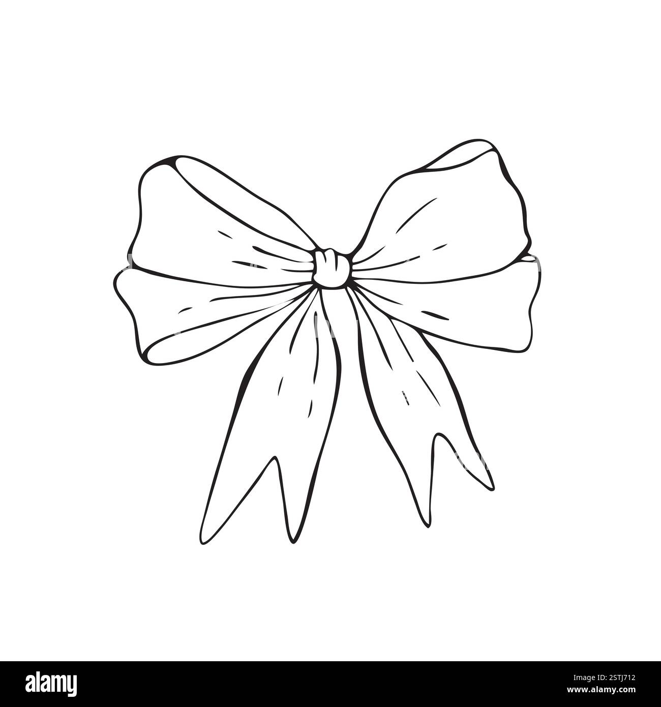Hand drawn bow in line style, doodle line beautiful bow Stock Vector ...