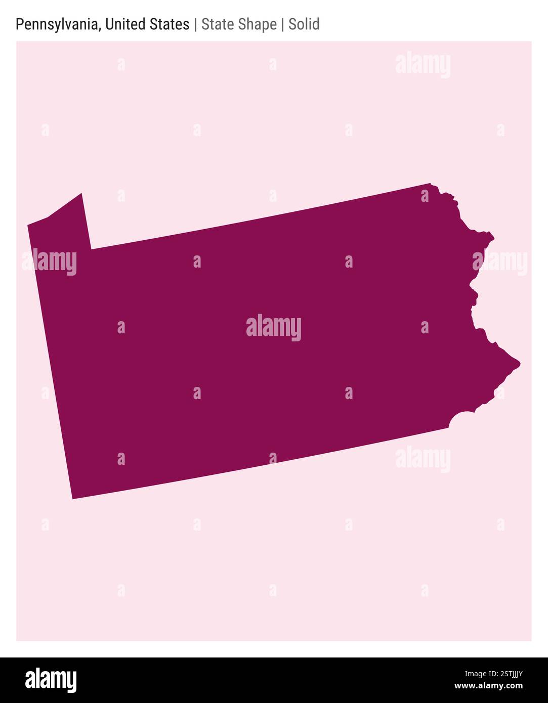 Pennsylvania United States Simple - Pennsylvania United States Simple Vector Map State Shape Solid Style Border Of Pennsylvania Vector Illustration 2STJJJY 