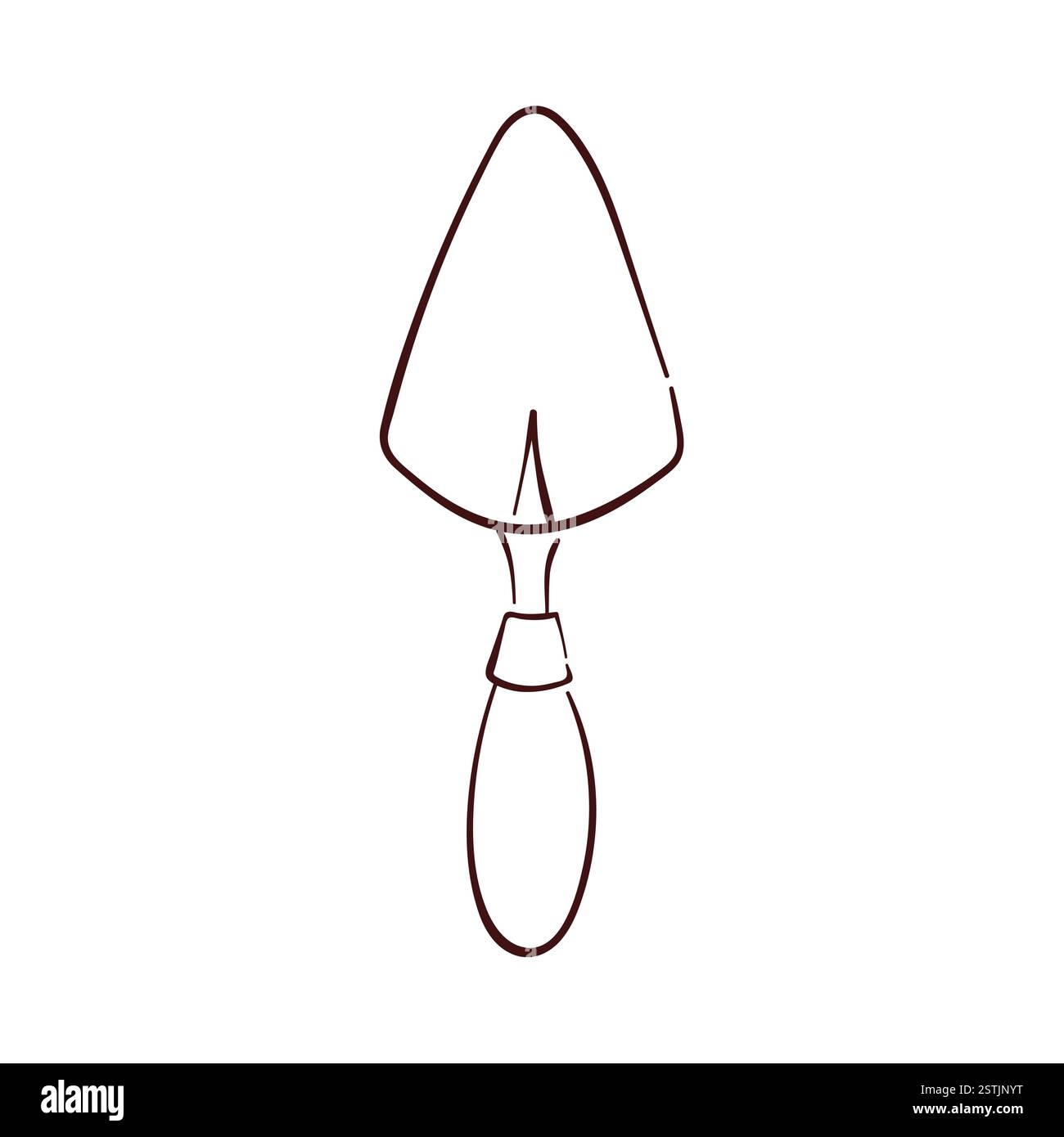 Cement trowel for construction in line art style. Isolated on a white background. Stock Vector