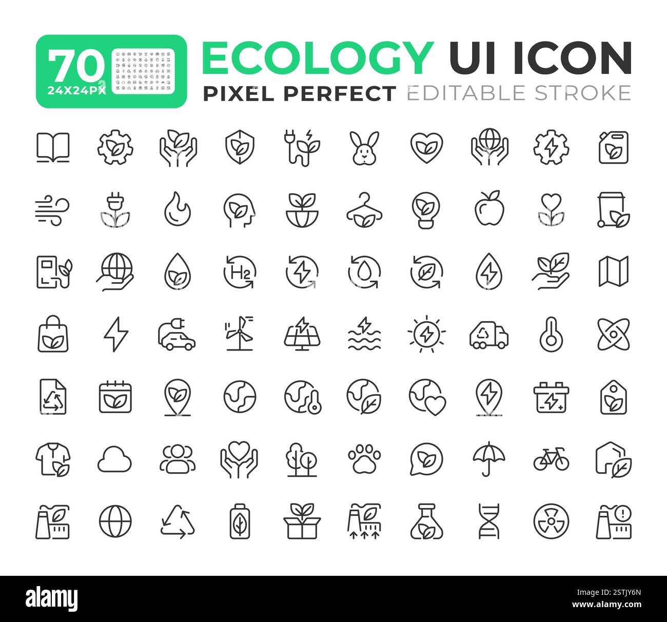 Ecology and nature line ui icons set Stock Vector Image & Art - Alamy