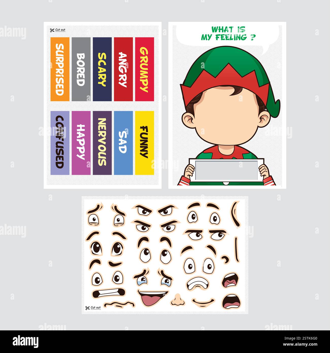 Fun cut and paste cartoon faces activity for kids to explore emotions ...