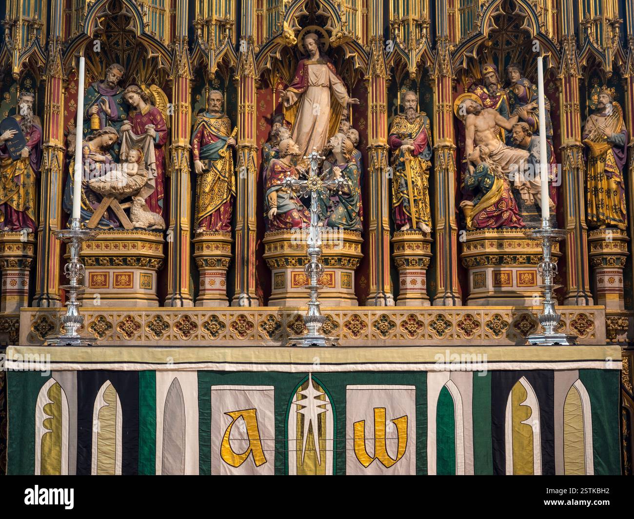 High Altar Gloucester Cathedral Gloucestershire England UK High Altar Gloucester Cathedral Gloucestershire England UK