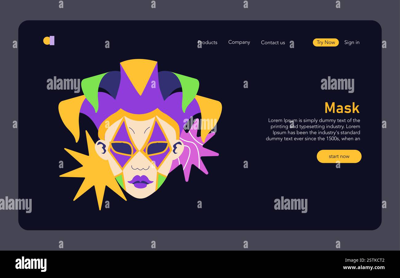 Mardi Gras mask illustration. A colorful representation of a festive mask reflecting the vibrant celebration of Mardi Gras. Represents fun and excitement associated with the carnival atmosphere. Vector illustration. Stock Vector