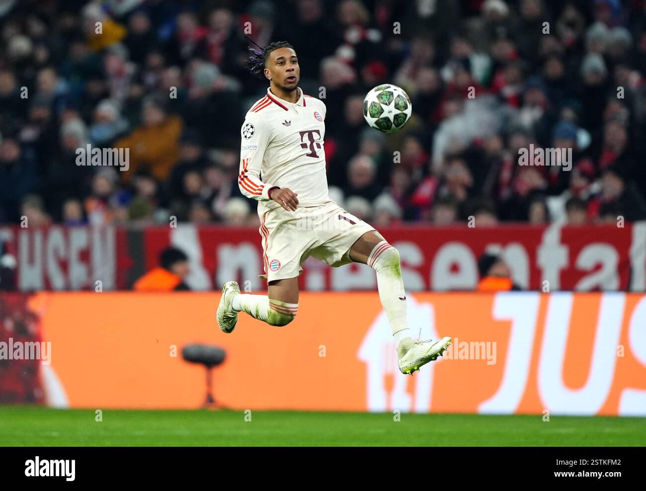 Bayern Munich s Michael Olise During The UEFA Champions League Match At bayern-munich-s-michael-olise-during-the-uefa-champions-league-match-at