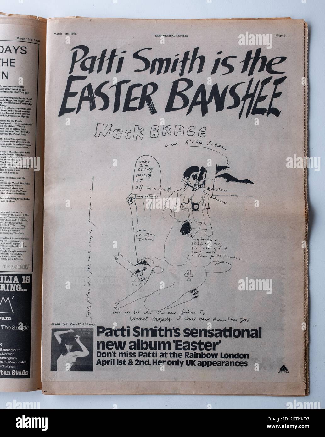 Full Page Advert in a Vintage 1970s Issue of the New Musical Express NME for the Patti Smith Album easter Stock Photo