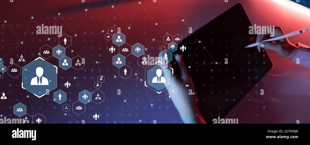 Human Resources Management Network Visualization Stock Photo - Alamy