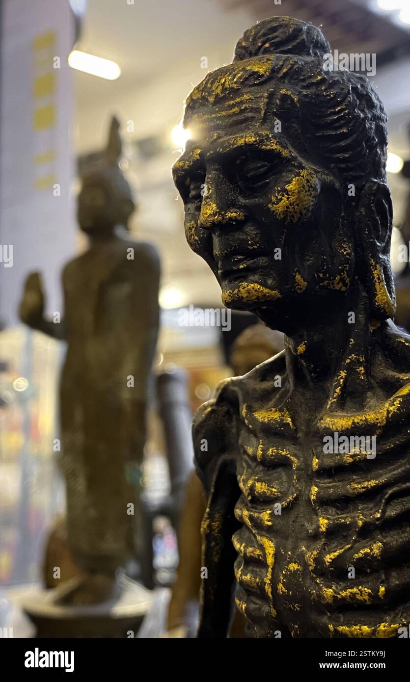 A blend of classical sculptures and urban structures – capturing the essence of both history and progress - Smartphone Captured Stock Image