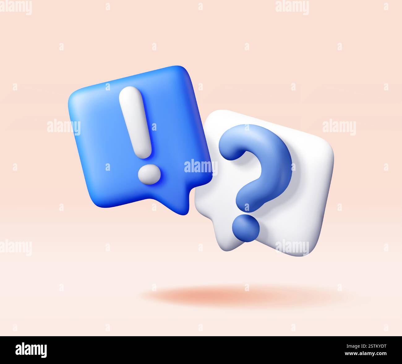 3d question and exclamation marks in speech bubble Stock Vector