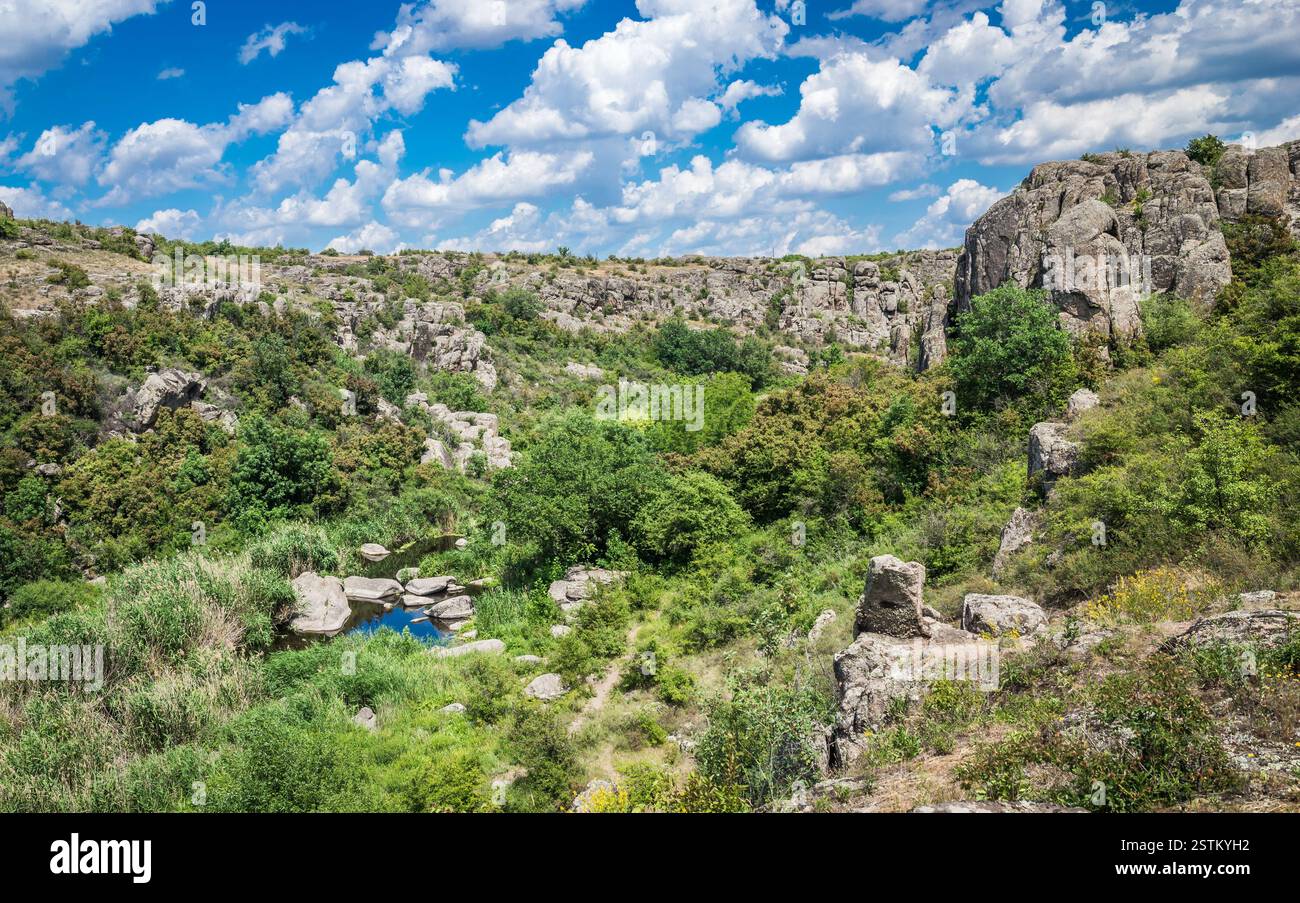 Landscape of the canyon Aktovo and Devil Valley in Ukraine Stock Photo ...