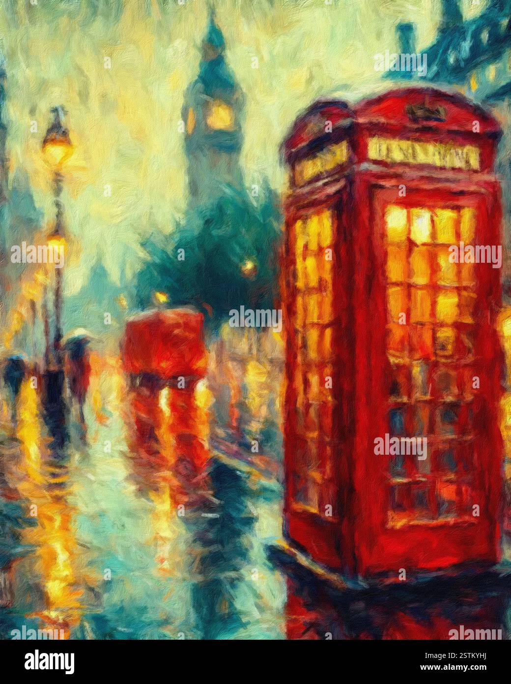 Rain, London, England. Stock Photo