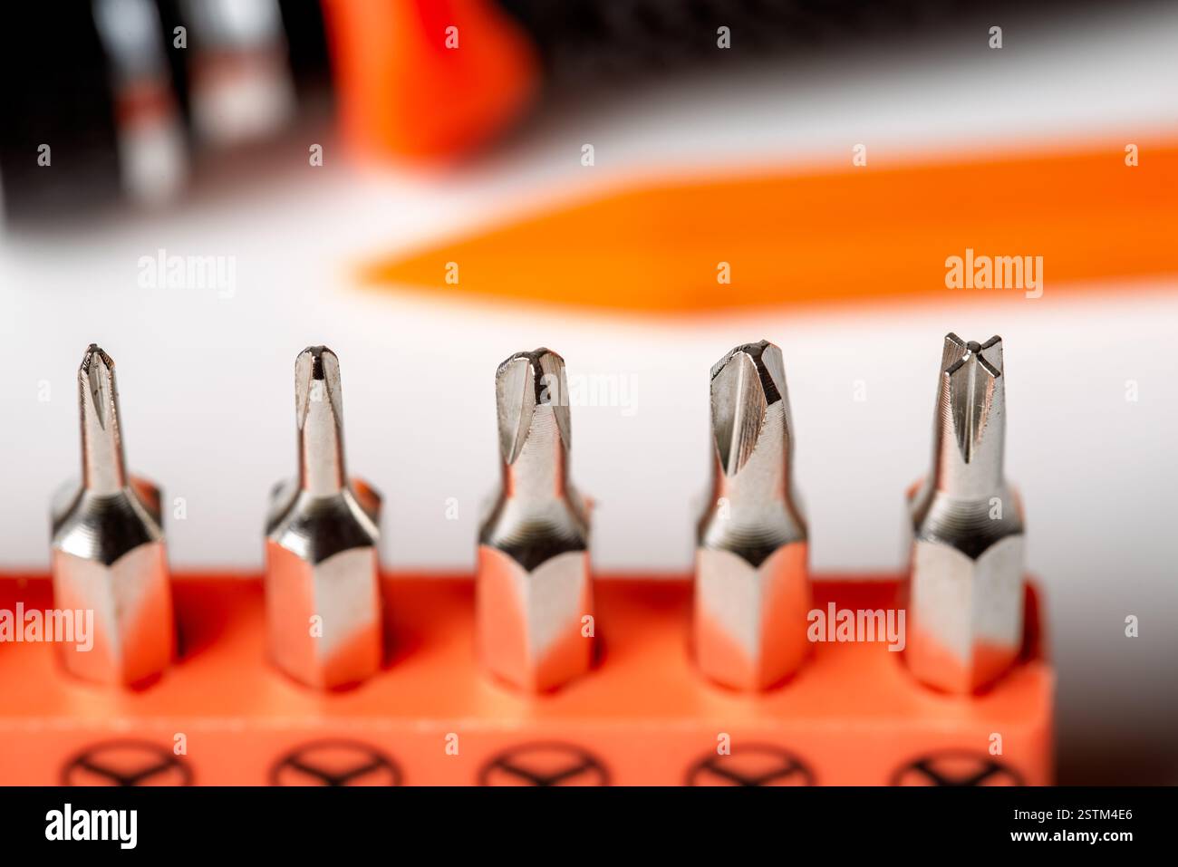 Detail of tri-point and MID magnetic precision screwdriver bits on ...