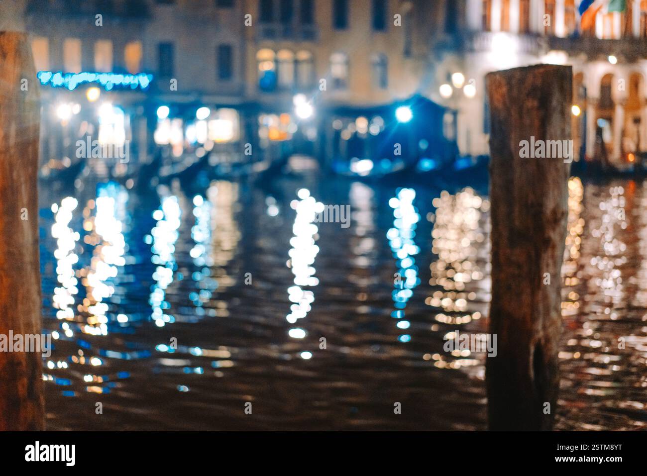 A view of the canal at night. Venice, Italy Stock Photo - Alamy