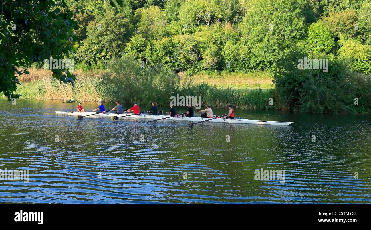 Rowing 8, River Avon at Saltford near Bath, Somerset Stock Photo - Alamy
