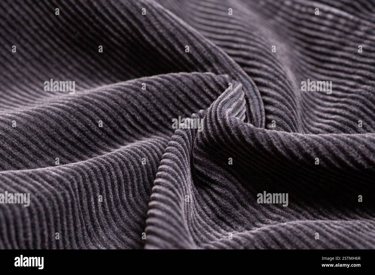 Black ribbed corduroy texture background Stock Photo - Alamy