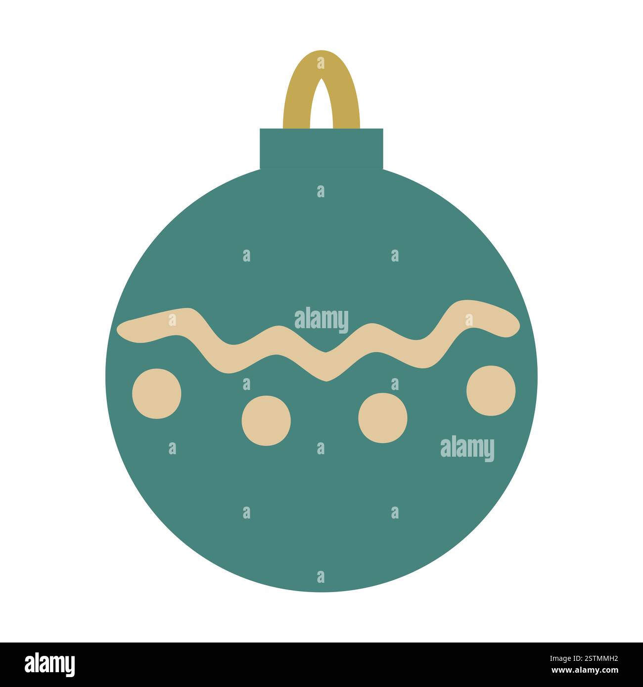 Green Christmas ball flat icon. Vector Flat design bauble, Stock Vector