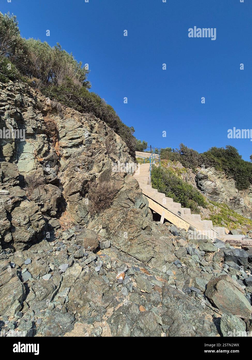 staircase between rocks - Smartphone Captured Stock Image