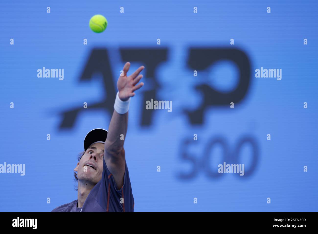 Doha, Qatar. 19th Feb, 2025. Alex De Minaur of Australia during the