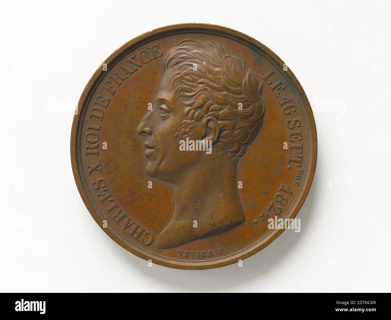 Bust Inscription Medal by Anton Guillemard after 1824 showing a bust of Charles X. The ...