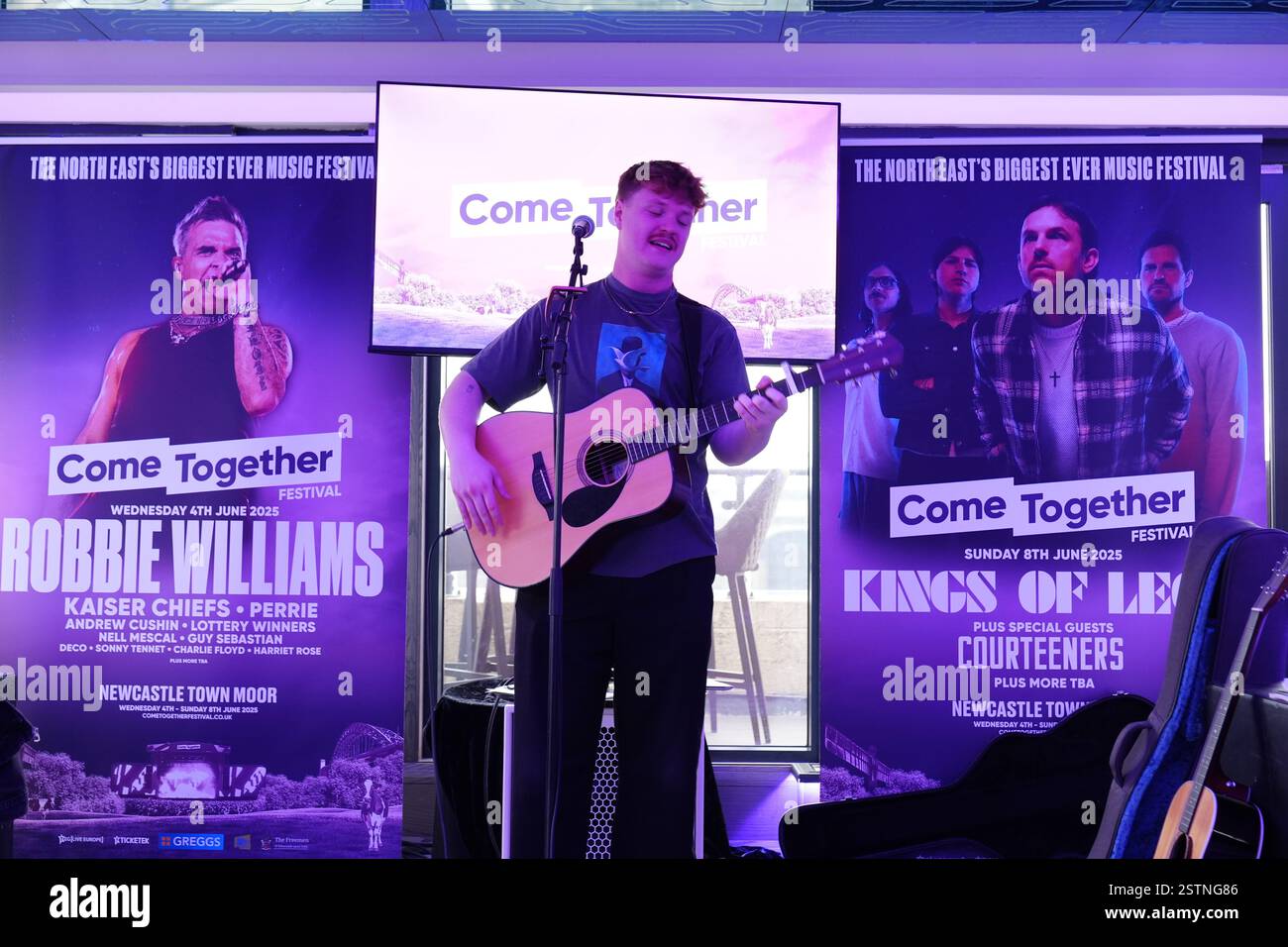 Sonny Tennant performs at the launch of the Come Together