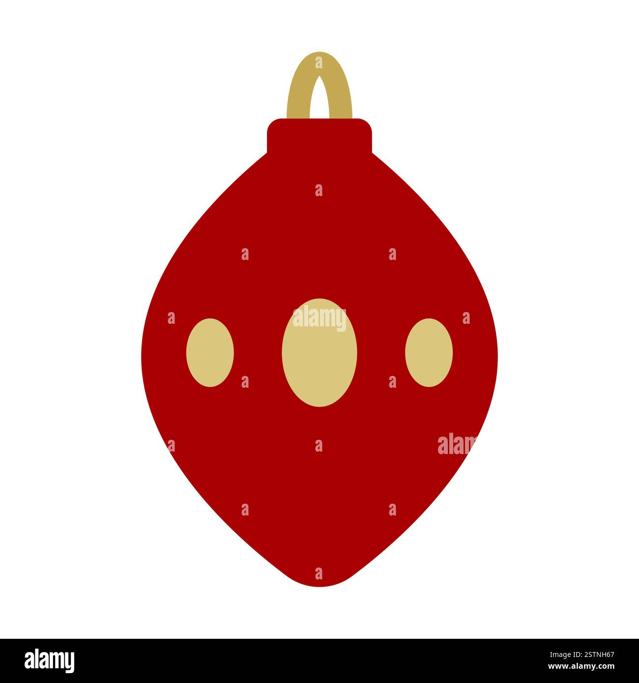 Red Christmas ball flat icon. Vector Flat design bauble, Stock Vector