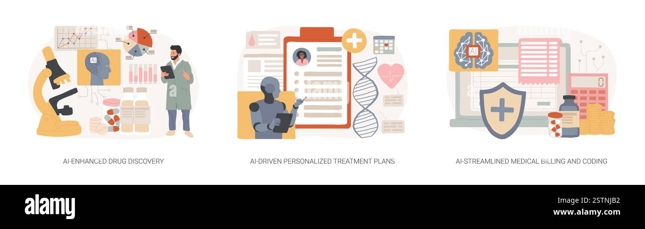 Artificial Intelligence in Healthcare abstract concept vector ...