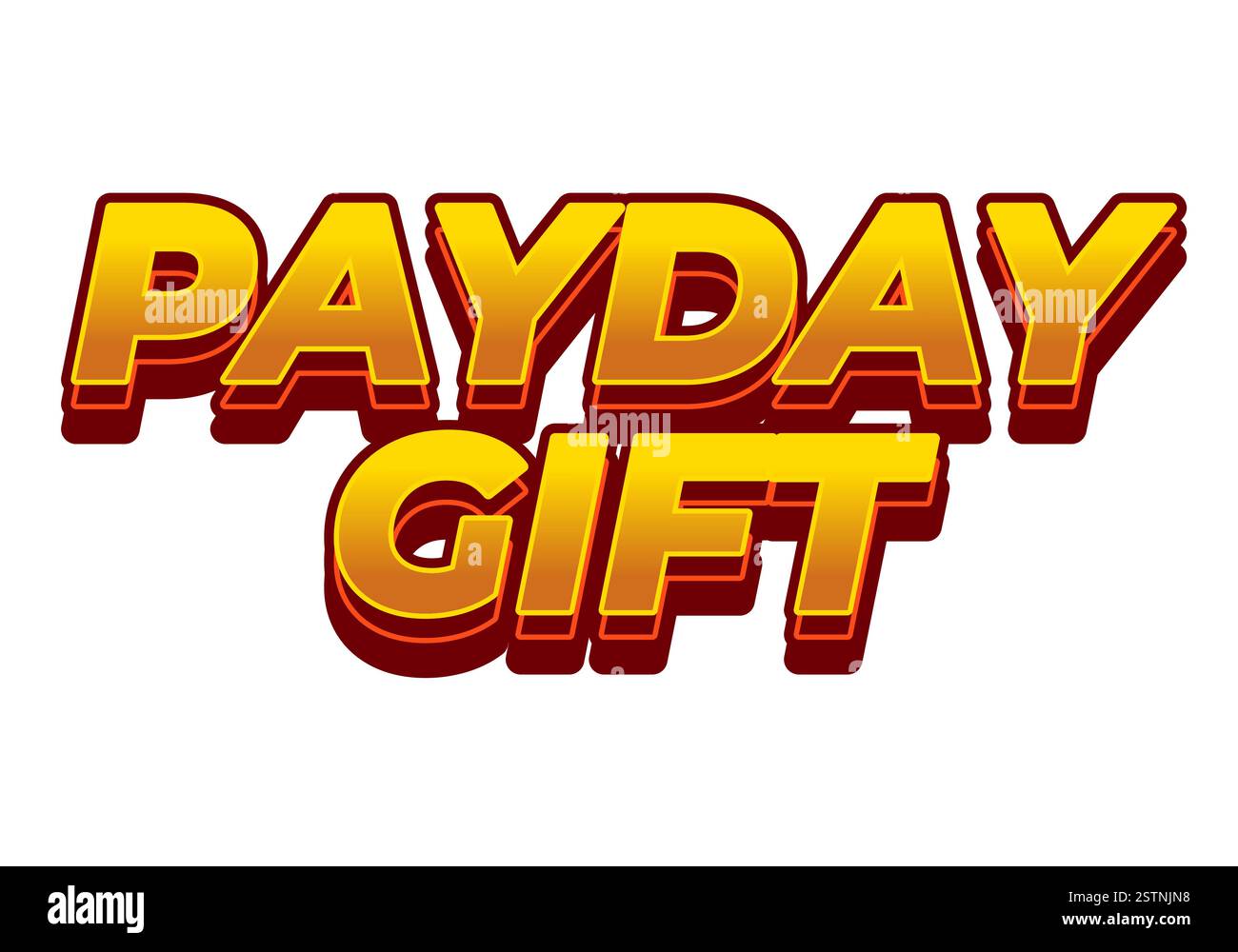 Payday Lettering Design Payday gift. Text effect design in modern font. White isolated ...