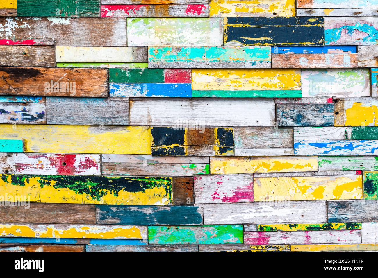 Colorful wood wall texture Stock Photo - Alamy