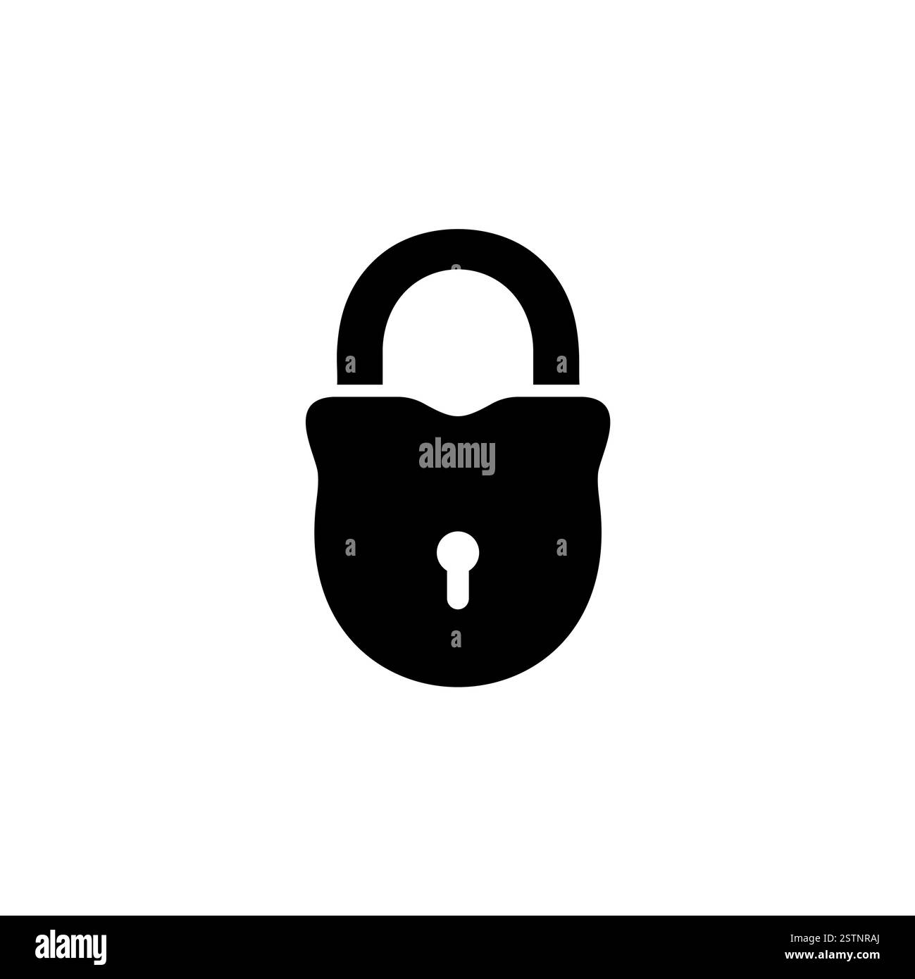 Closed Barn Padlock, Protection Lock Solid Flat Vector Icon Isolated on White Background. Stock Vector