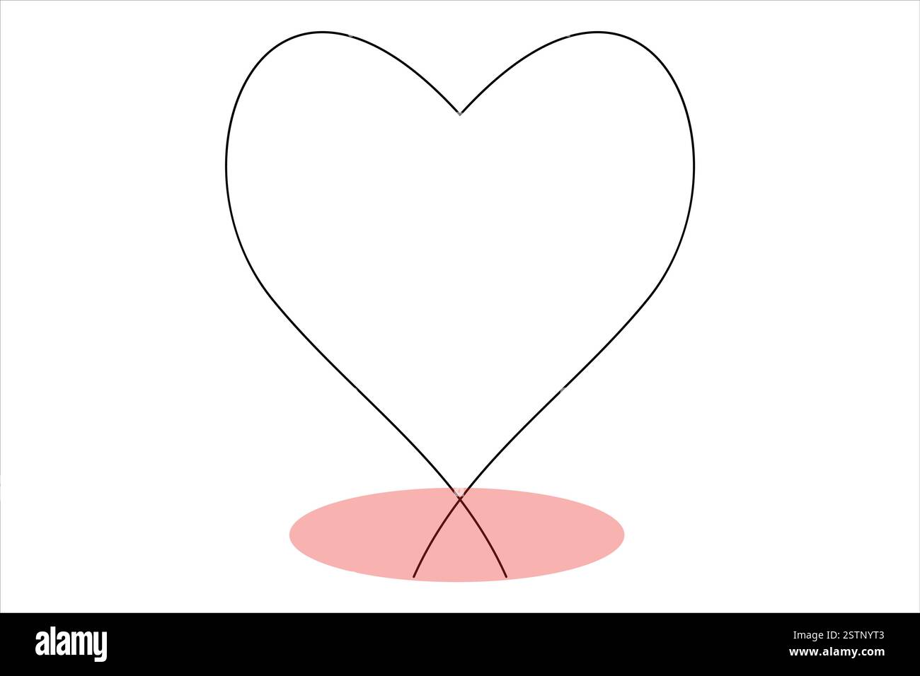 Continuous one line Heart and love sign symbol drawing Isolated on ...