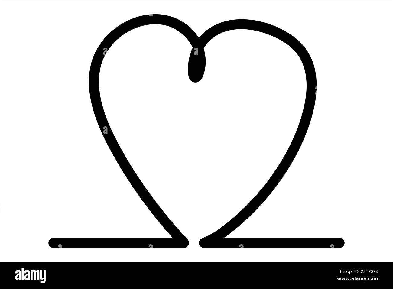 Continuous one line Heart and love sign symbol drawing Isolated on ...