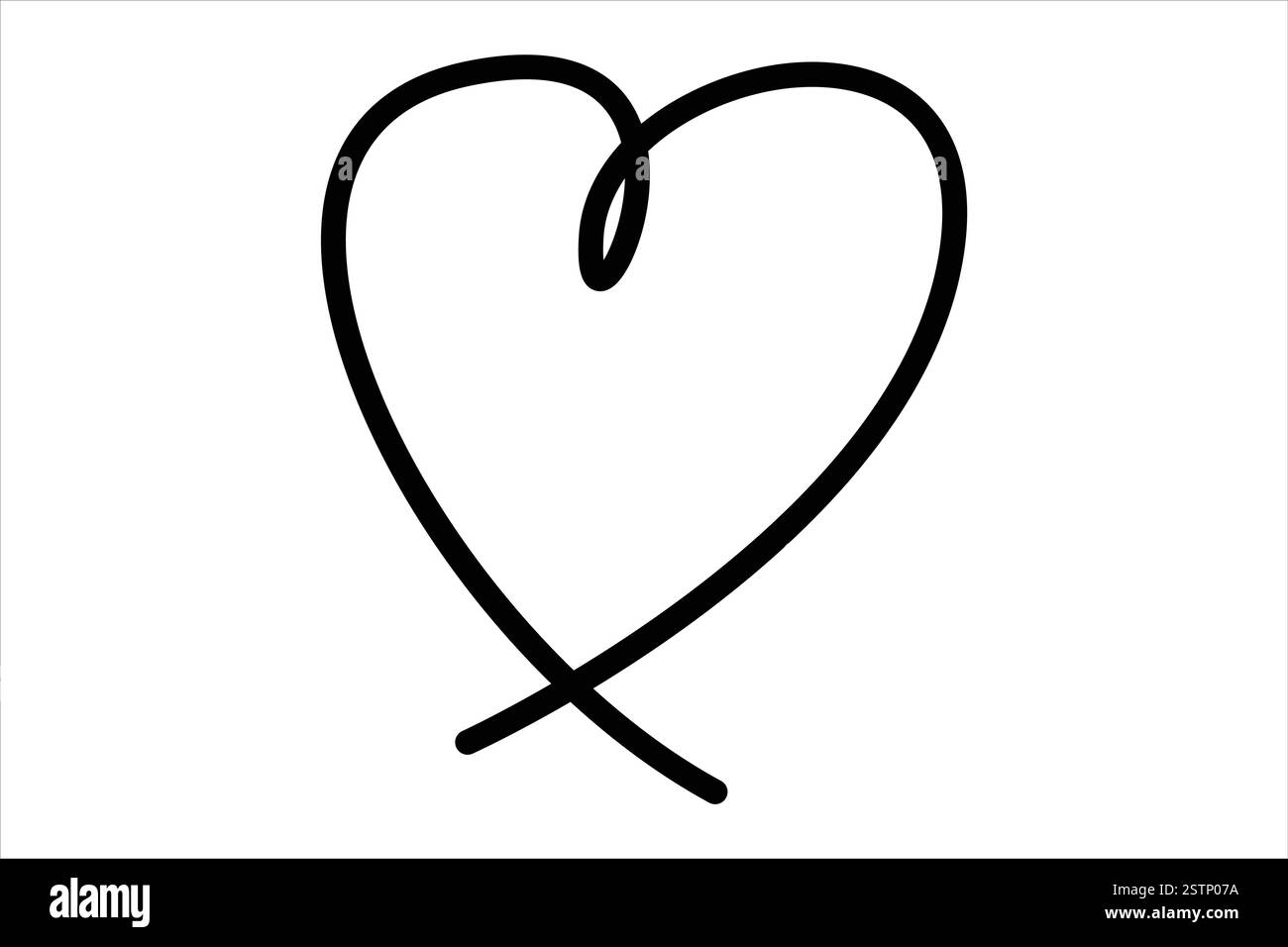 Continuous one line Heart and love sign symbol drawing Isolated on ...