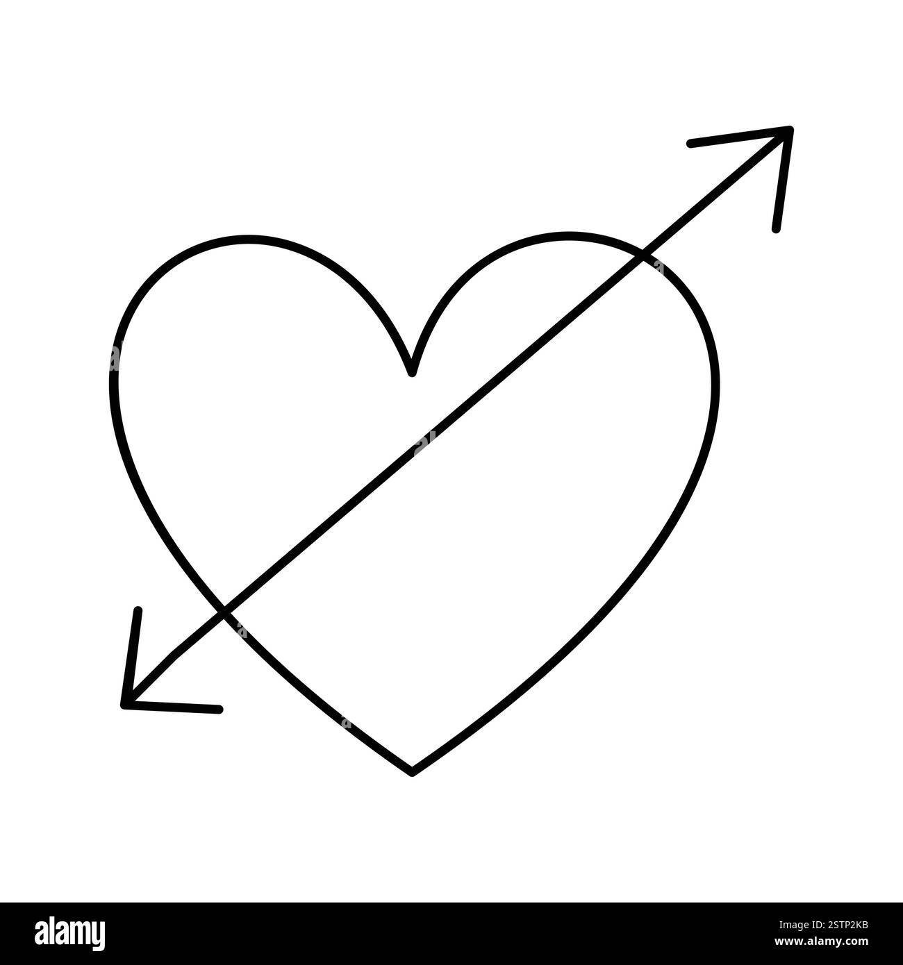 Continuous one line Heart and love sign symbol drawing Isolated on ...