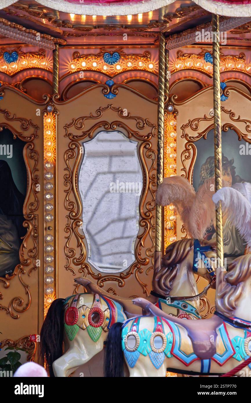 Old Carousel Ride Old Carousel Amusement Horse Ride in Florence Italy Stock Photo - Alamy