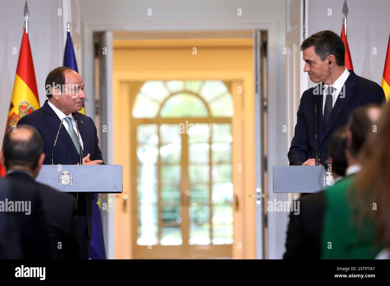 Madrid, Spain; 02/19/2025. Pedro Sánchez, Spanish president, and the