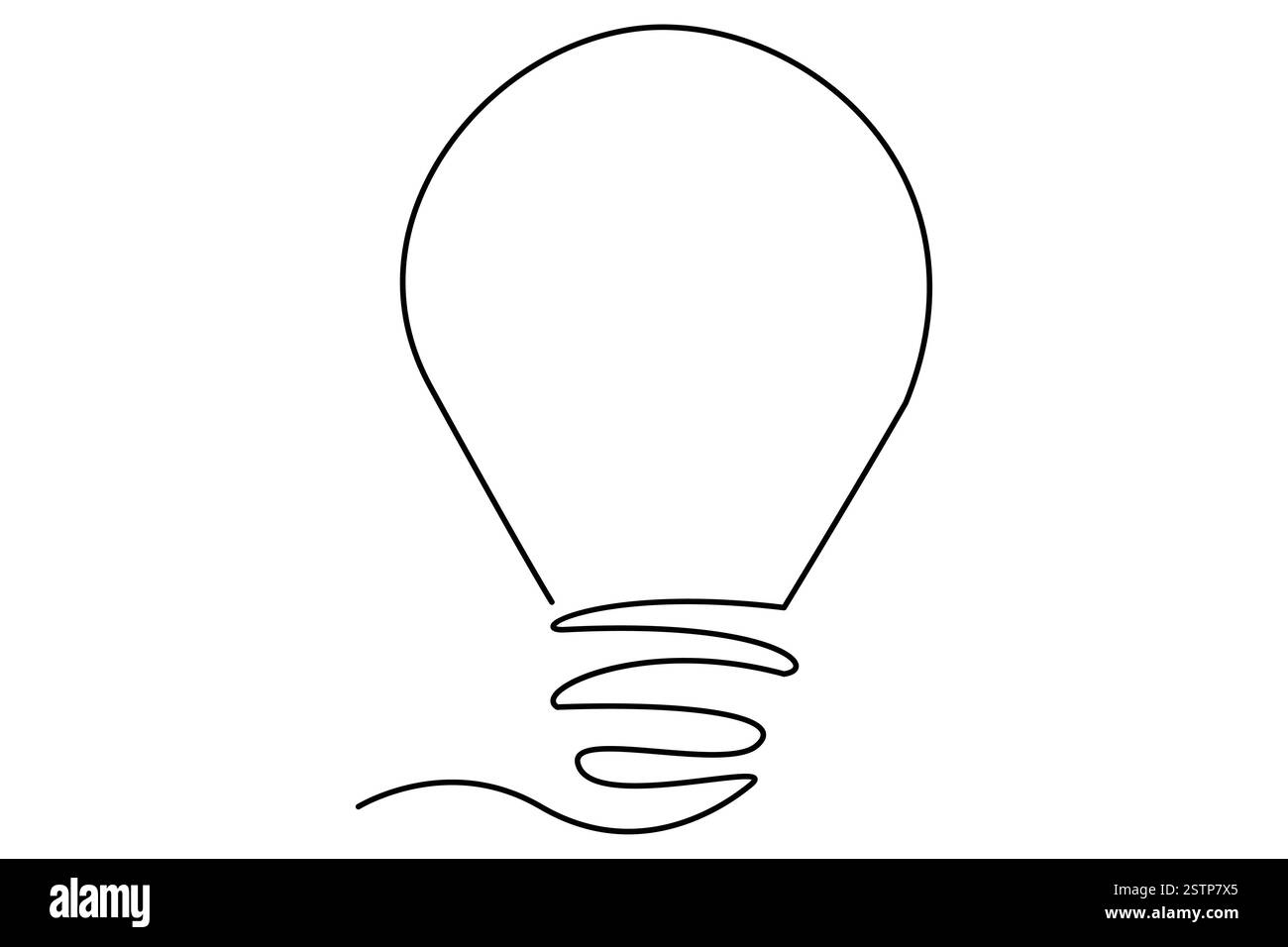 Continuous one line drawing of Light bulb symbol isolated on white ...