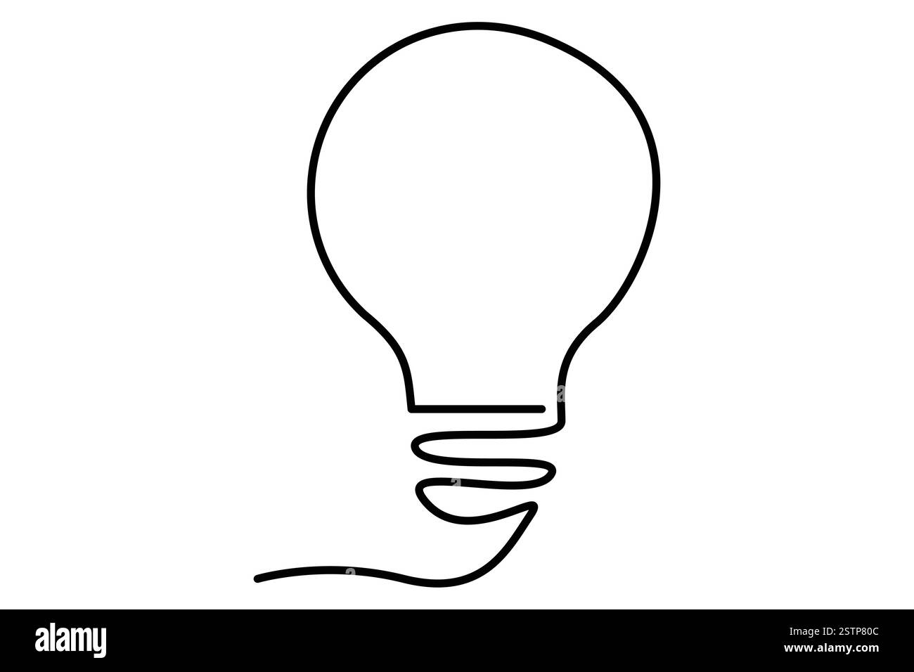 Continuous one line drawing of Light bulb symbol isolated on white ...