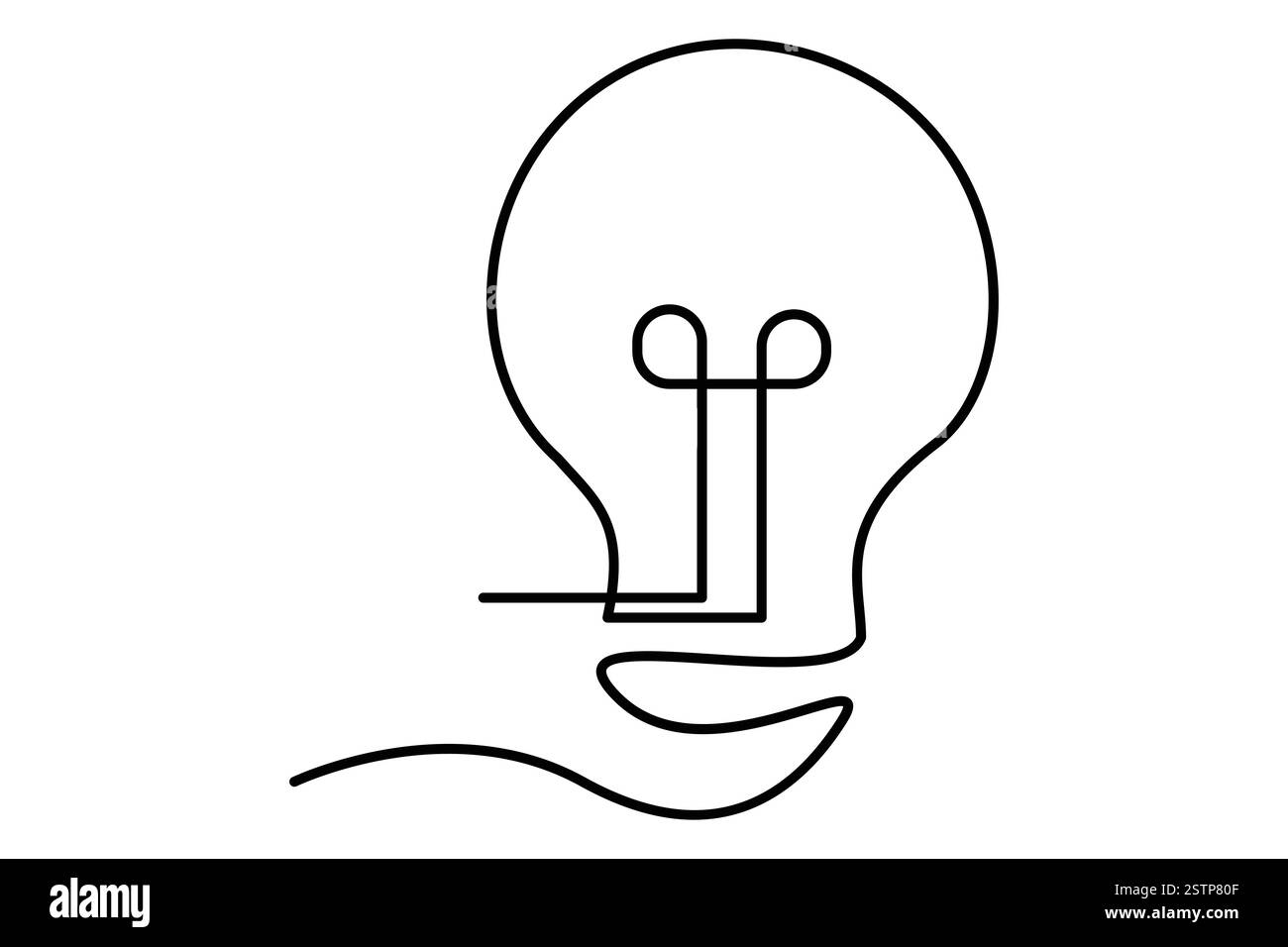 Continuous one line drawing of Light bulb symbol isolated on white ...