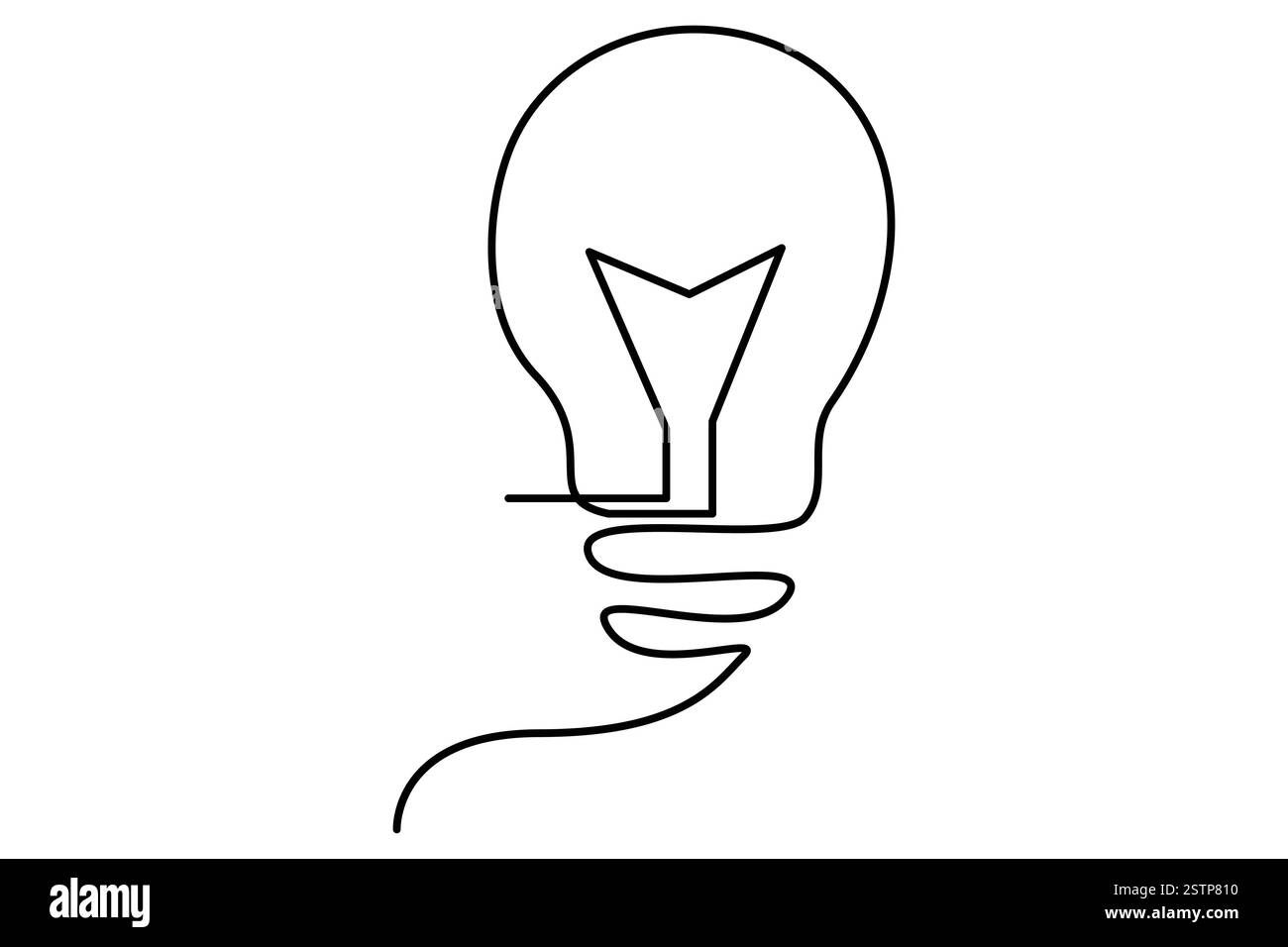 Continuous one line drawing of Light bulb symbol isolated on white ...