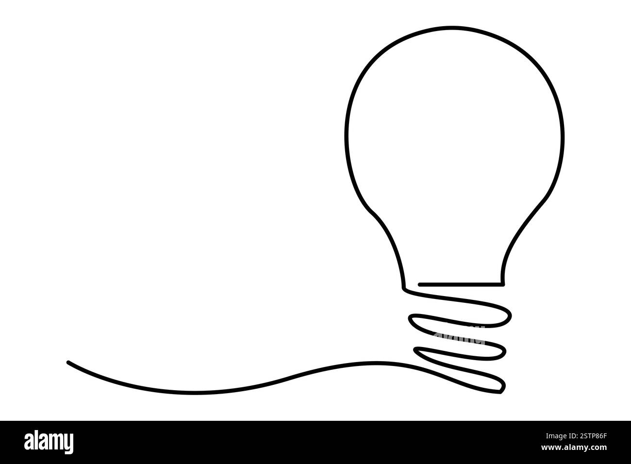 Continuous one line drawing of Light bulb symbol isolated on white ...