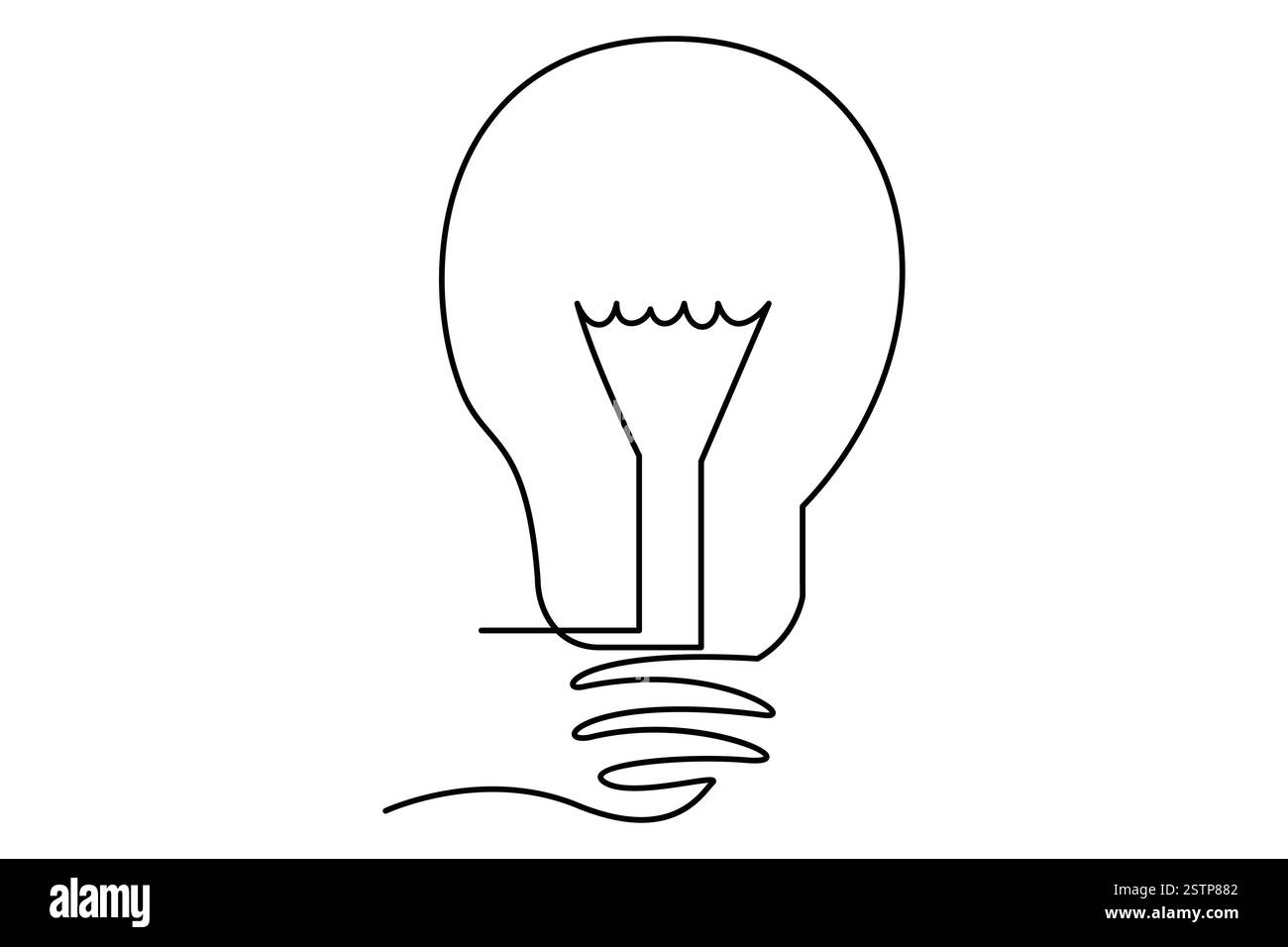 Continuous one line drawing of Light bulb symbol isolated on white ...