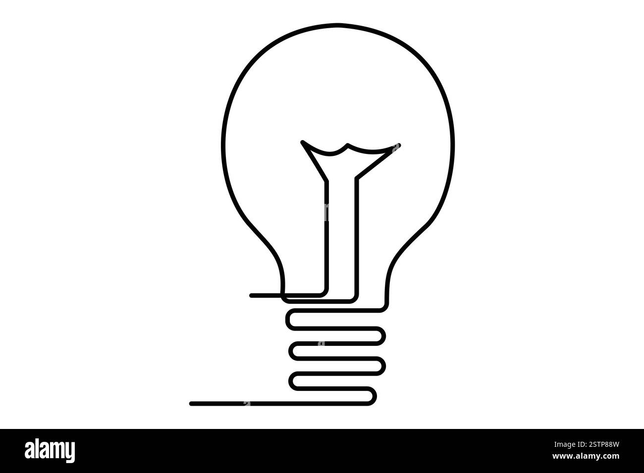 Continuous one line drawing of Light bulb symbol isolated on white ...