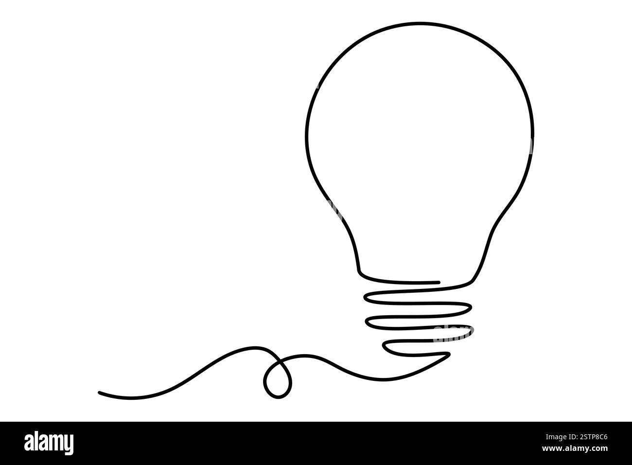 Continuous one line drawing of Light bulb symbol isolated on white ...