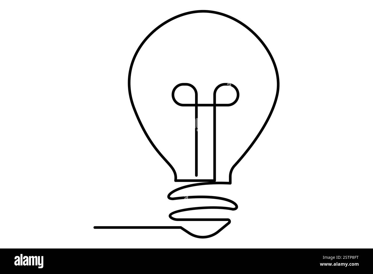 Continuous one line drawing of Light bulb symbol isolated on white ...