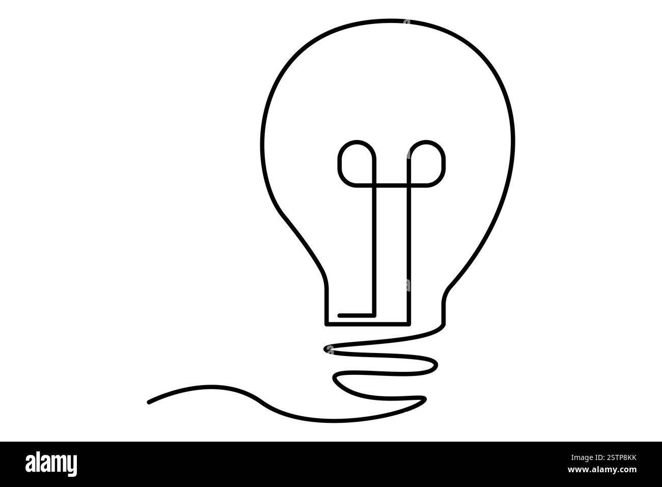 Continuous one line drawing of Light bulb symbol isolated on white ...