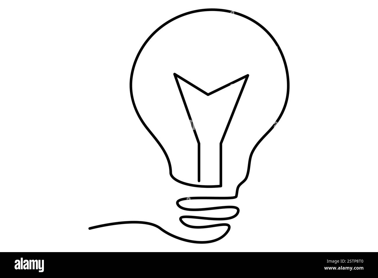 Continuous one line drawing of Light bulb symbol isolated on white ...